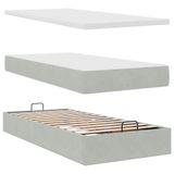 vidaXL Ottoman Bed with Mattresses and LEDs 180x200cm Velvet Light Grey