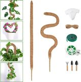 Verrekijker Atterna GmbH Set Van 2 Mosstokken - Buigbare Mosstok Voor Monstera-Planten - Handgemaakte Kokosvezel Plantenpaal - Plantsteunpalen