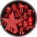 Decoris Kerstballenset - 33 stuks - Kunststof - met piek