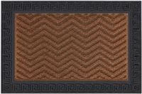 Merkloos Relaxdays Deurmat zigzag 60x40 cm polypropyleen antislip bruin