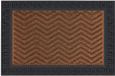 Merkloos Relaxdays Deurmat zigzag 60x40 cm polypropyleen antislip bruin