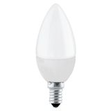 EGLO LED lamp E14, Edison kaars gloeilamp, 5 Watt (40w equivalent) | 470 Lumen, lichtbron warm wit, opaal glas, 2700 Kelvin, C37, Ø 3,7 cm