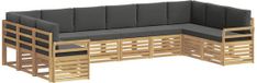 vidaXL Buiten bankenset 10 st Wit en antracietkleurig Polyester
