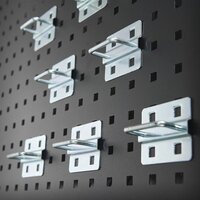 Datona® Dubbele gesloten gereedschapshaak - 6 cm (10 stuks) - Metaal - Grijs