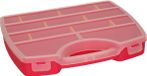 Plasticforte opbergkoffertje/opbergdoos/sorteerbox - 13-vaks - kunststof - fuchsia roze - 25 x 21 x 4 cm