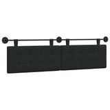 vidaXL Hangend hoofdbord Zwart Stof