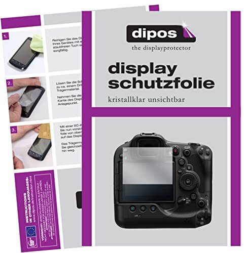 dipos I 2X beschermfolie helder compatibel met Canon EOS R3 folie displaybeschermfolie