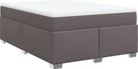 vidaXL Boxspringbed met matras, kunstleer, grijs, 140x200 cm