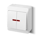 ELEKTRO-PLAST HERMES Dubbele bedieningsschakelaar IP44 waterdicht Buiten Wit