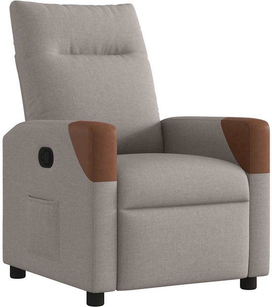 vidaXL Fauteuil verstelbaar stof taupe