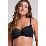 Hunkemöller Marine niet voorgevormde bh Dames zwart - Maat D100