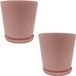 Merkloos Relaxdays Bloempot met schotel - set van 2 - Ø 20 cm - oudroze