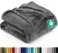 Utopia Bedding Grijs Deken Polar Fleece 300 GSM Luxe Deken voor Bank, Bed, Antistatisch, Zacht en Pluizig (228 x 213 cm)