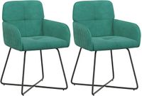 vidaXL Eetstoelen 2 stuks fluweel Turquoise 59 x 56,5 x 86 cm