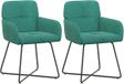 vidaXL Eetstoelen 2 stuks fluweel Turquoise 59 x 56,5 x 86 cm