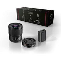 Panasonic Accessoireset Lumix met vaste groothoeklens 26 mm S-R26E + vaste portretlens Lumix S 50 mm f1.8m S-S50ME + DMW-BLK22EB-batterij voor Lumix S5 en S9 Zwart