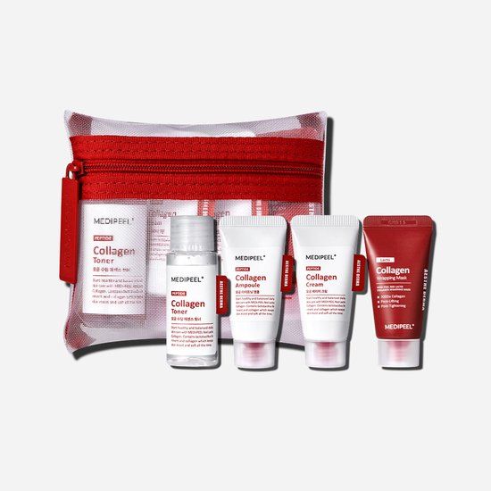 Medi-Peel Red Lacto Collagen Trial Kit – Mini Skincare Set – Anti-Aging & Hydraterend – Met Collageen, Peptiden & Probiotica – Koreaanse Gezichtsverzorging (4-delig)