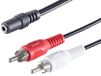 1aTTack.de 5x 1,5m Zwarte 3,5mm Stereo Jack naar 2 RCA Plug Adapterkabel