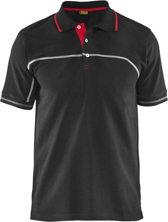 Blåkläder 3389 Polo Shirt - Black/Red - Size XL