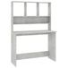 Bureau met schappen 110x45x157 cm hout beton grijs