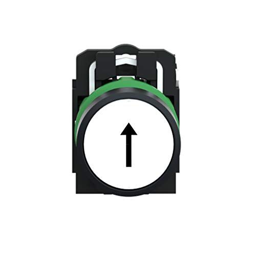 Schneider XB5AA3341 drukknop, vlak, pijl naar boven, 1S, toetsend, wit