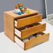 Boîte de rangement à trois niveaux pour bureau organisateur de bureau à tiroirs en bois armoire de rangement verrouillable à 3 niveaux 40 × 28 × 31 cm