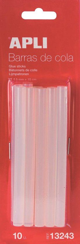 Apli Transparante Lijmpatronen 7,5 mm Blister met 10 stuks