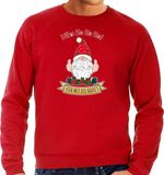 Bellatio Decorations foute kersttrui/sweater heren - Kado Gnoom - rood - Kerst kabouter M