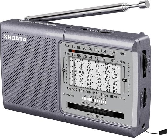 Draagbare AM FM SW Radio Voor Huishouden Outdoor Camping Hiking - Grijs Kleur