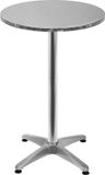 Casaria Statafel - 2in1 Aluminium Verstelbaar in Hoogte - Ø60cm Zilver