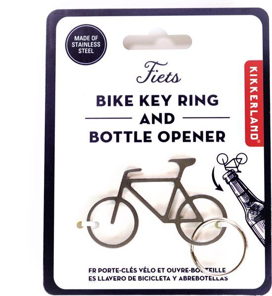 Kikkerland Fiets Sleutelhanger en Flesopener - Roestvrij staal