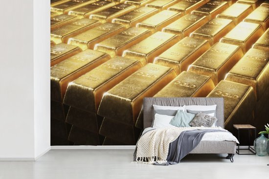 Nr1Wallpaper Behang - Fotobehang - Gouden staven - Breedte 305 cm x hoogte 220 cm