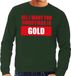 Bellatio Decorations Shoppartners Bv Foute kersttrui / sweater All I Want For Christmas Is Gold groen voor heren - Maat L