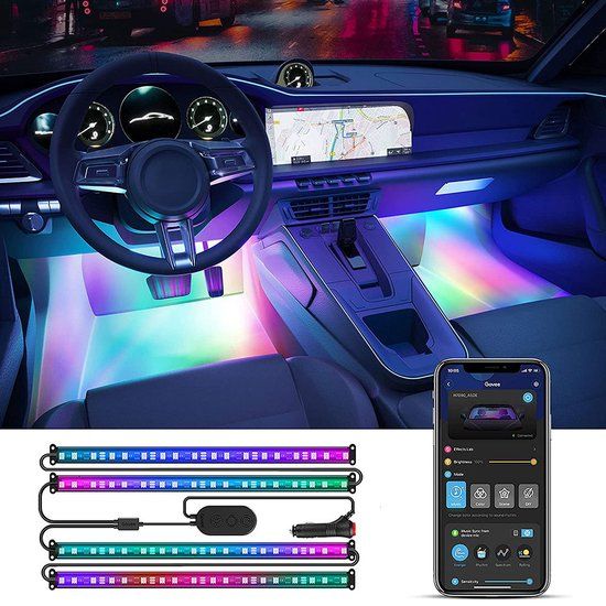 Govee slimme auto ledstrip RGBIC - 4x30 cm interieurverlichting