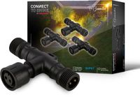 Briloner Connect to Shine - Set van 3 T-connectoren - 12V tuinsysteem - IP67 - Zwart