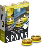 Spaas 24 Clearlights Geur, theelichten in transparante cup, ± 4,5 uur - Refreshing lightness - lavendel & citrus