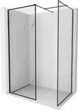 Mexen Kioto-F paroi de douche Walk-in avec cadre 140 x 70 cm, verre transparent 8 mm, noir