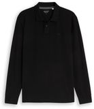 Tom Tailor - Piqué-poloshirt met lange mouwen - Maat L - Black