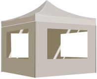 vidaXL Partytent inklapbaar met wanden 2x2 m aluminium crème