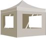 vidaXL Partytent inklapbaar met wanden 2x2 m aluminium crème