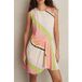 Reiss Robe courte à rayures roses/vertes Taille : 6