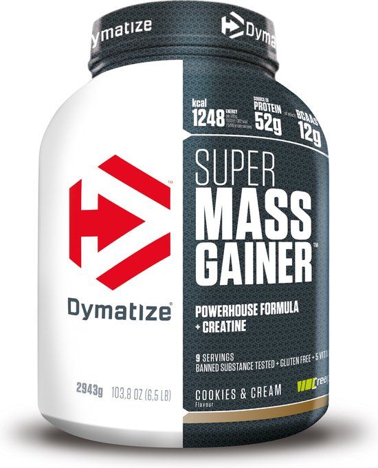Dymatize Super Mass Gainer (2943g) Cookies & Cream - Weight-Gainer poeder + koolhydraten, BCAA's en caseïne