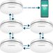 Aroha Smart Connect & Link Détecteur de fumée - 10 ans batterie - Détecteur de fumée intelligent et connectable avec application Tuya & Smartlife - Multipack 5 set