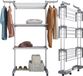 Étagère à linge peu encombrante sans marque avec roulettes et ailes pliables - Idéal pour l'intérieur et l'extérieur