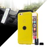 Transparante Apple Transparante beschermhoes met magneethouder voor auto, voor iPhone 6/6s, geel
