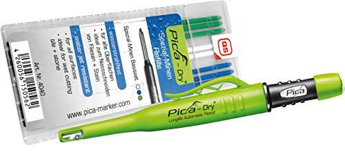 Pica 3030 + 4040 Dry Pen incl. speciale vullingen basisset timmermanpotlood, groen, blauw, wit