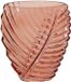 Mega Collections Bloemenvaas Leafy - roze - glas - blader relief - 11 x 21 cm