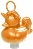 Duckiez eenhoorn badeendje badspeelgoed - oranje - 15 x 7 cm - Met oogje voor het hengelspel - kunststof