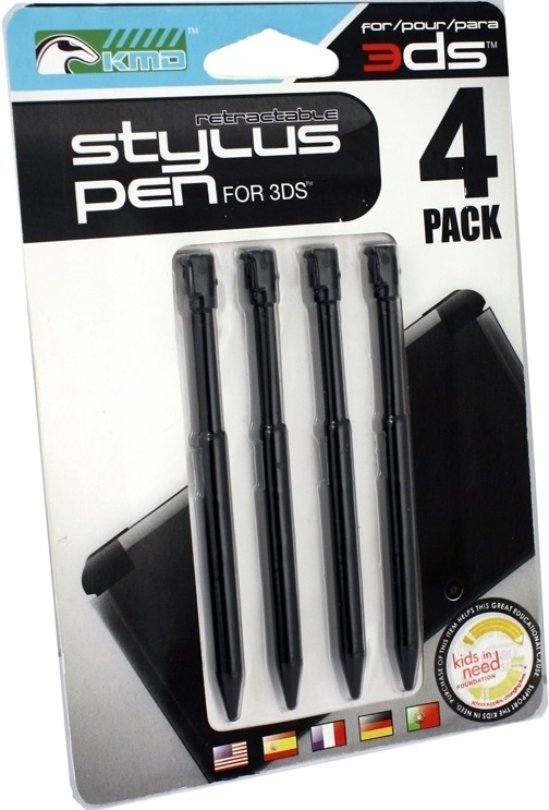 KMD Retractable Stylus 4 Pack Pen Set Aluminum/Black