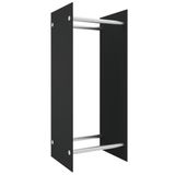 VidaXL Haardhoutrek 40x35x100 cm gehard glas zwart